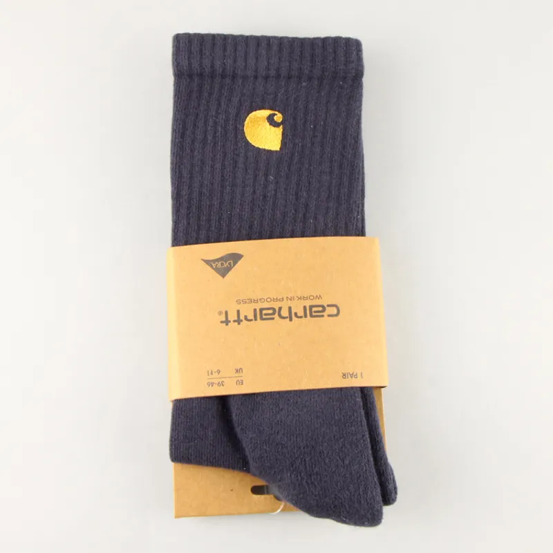 Carhartt WIP Chase Socks - Dark Navy/Gold